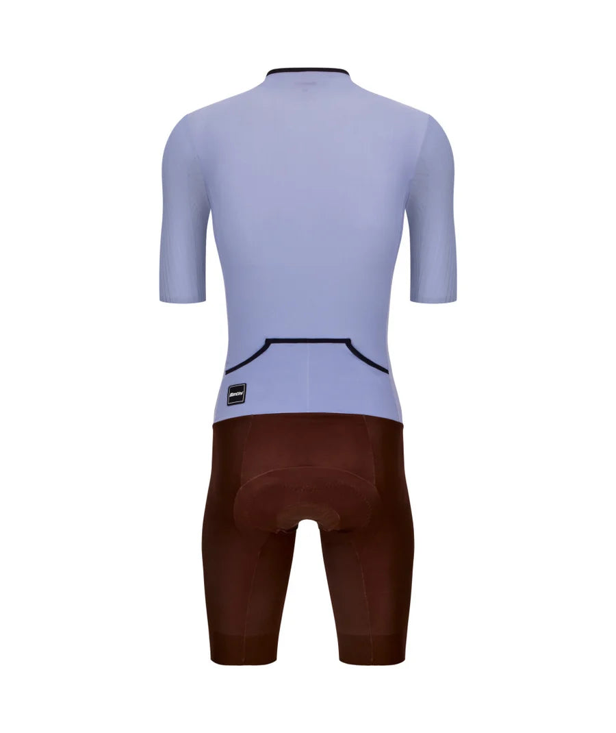 Santini Viper Men's Triathlon Suit Short Sleeve With Azzurro Color| Cycling Gears Hub