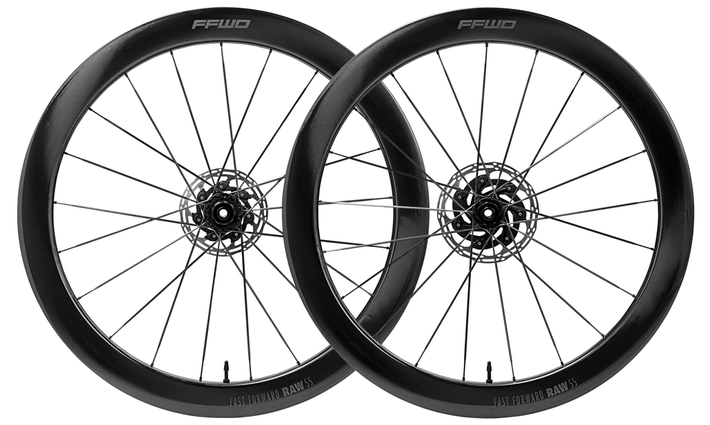 FFWD Raw 55 Carbon Tubeless Ready Disc Brake Wheelset (Creamic speed hub)- Shimano Color -Glossy Black| Cycling Gears Hub