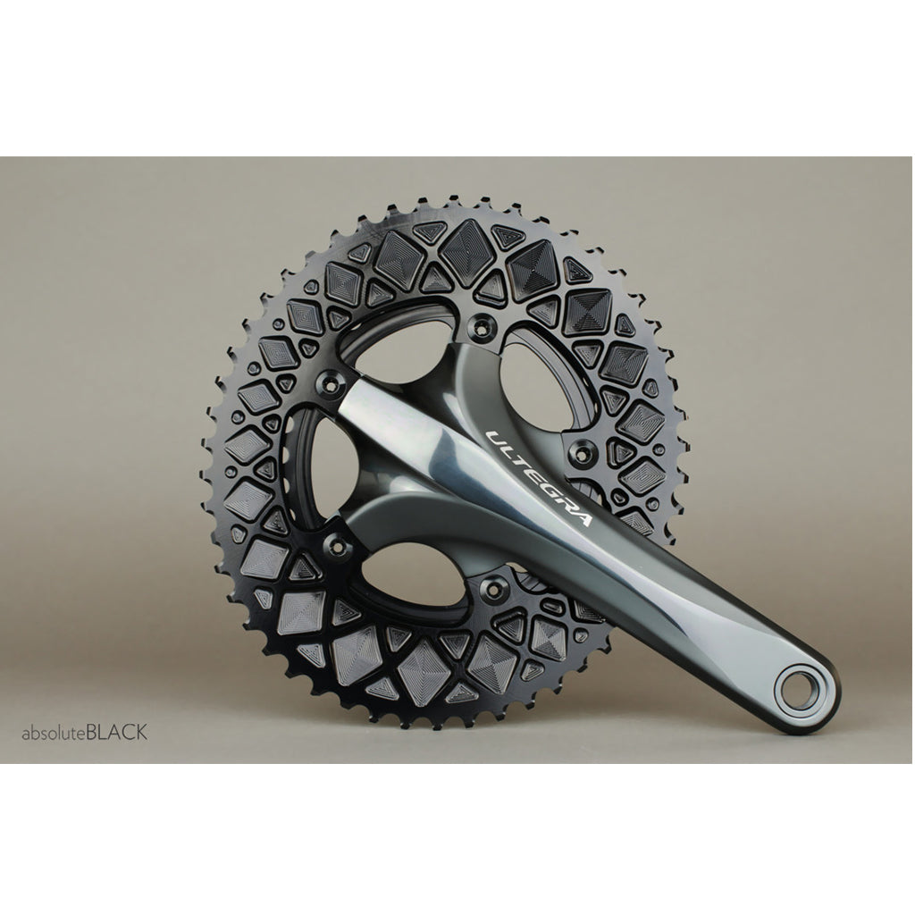 AbsoluteBlack Oval Road Chainring 50T – 110 BCD 5-Bolt for Shimano | Black
