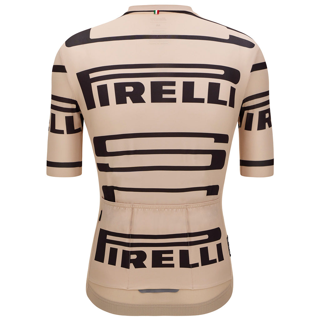 Santini Pirelli Sport Club Unisex Cycling Jersey (Beige) | Cycling Gears Hub