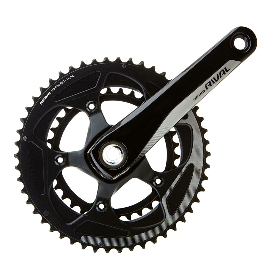 SRAM Rival 22 Crankset BB30 Yaw 170mm 50/34 and 52/36 Black - Road Bike Crank No Bottom Bracket | Cycling Gears Hub