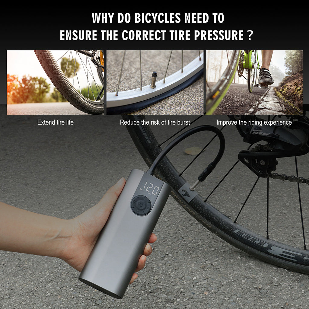 Cycplus A8 Electric Air Pump Silver Color | Cycling Gears Hub