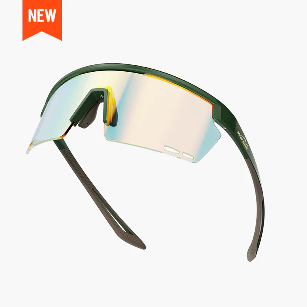 Magicshine Rouler Coated Photochromic Sports Sunglasses Green&Brown Color