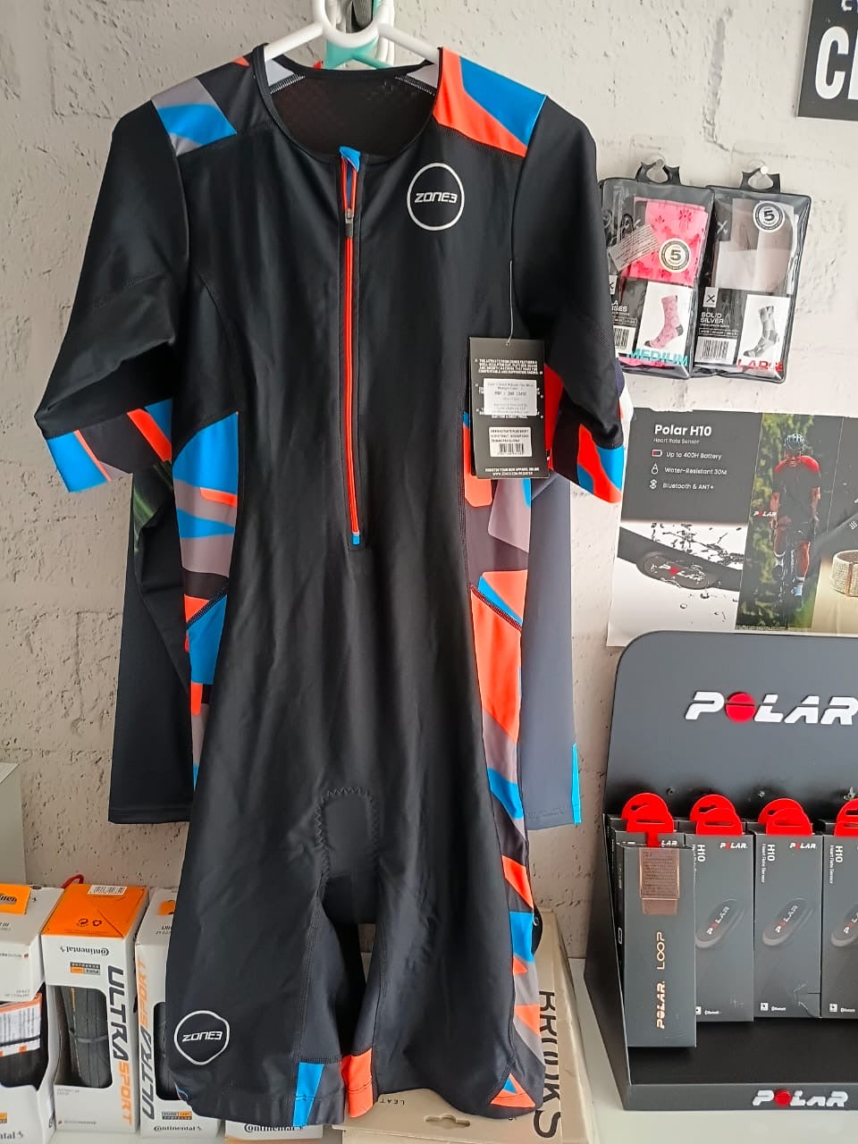 Zone3 Activate Plus Short Sleeve Tri Suit Midnight Camo Large - Men's Race Trisuit with Waffle Back Panel | Cycling Gears Hub