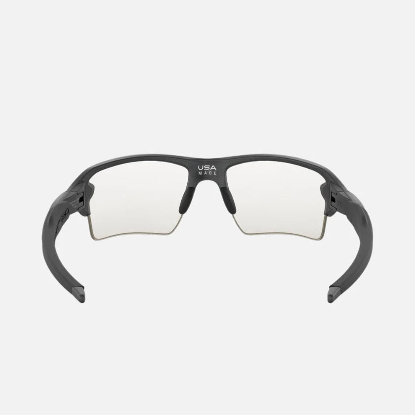 Oakley Flak 2.0 XL steel sunglasses with clear photochromic lenses