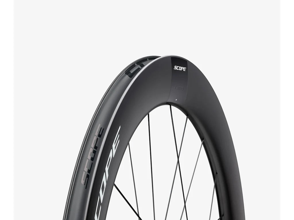 SCOPE WHEELSET DISCBRAKE R6 65MM DEEP 11SPEED SHIMANO BLACK DECALS