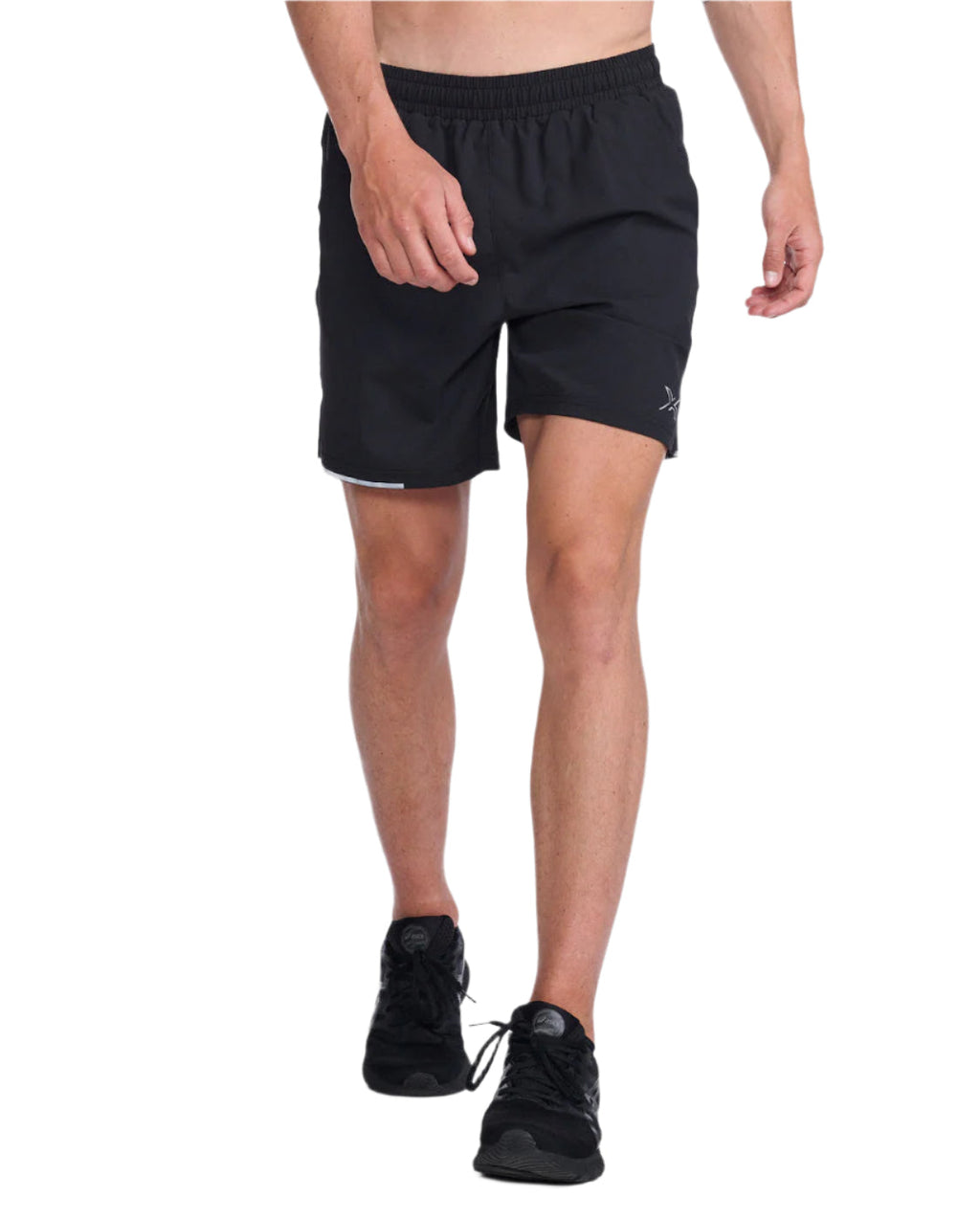 2XU MR6904B Aero 7 Inch Men's Running Shorts (Black/Silver Reflective) | Cycling Gears Hub