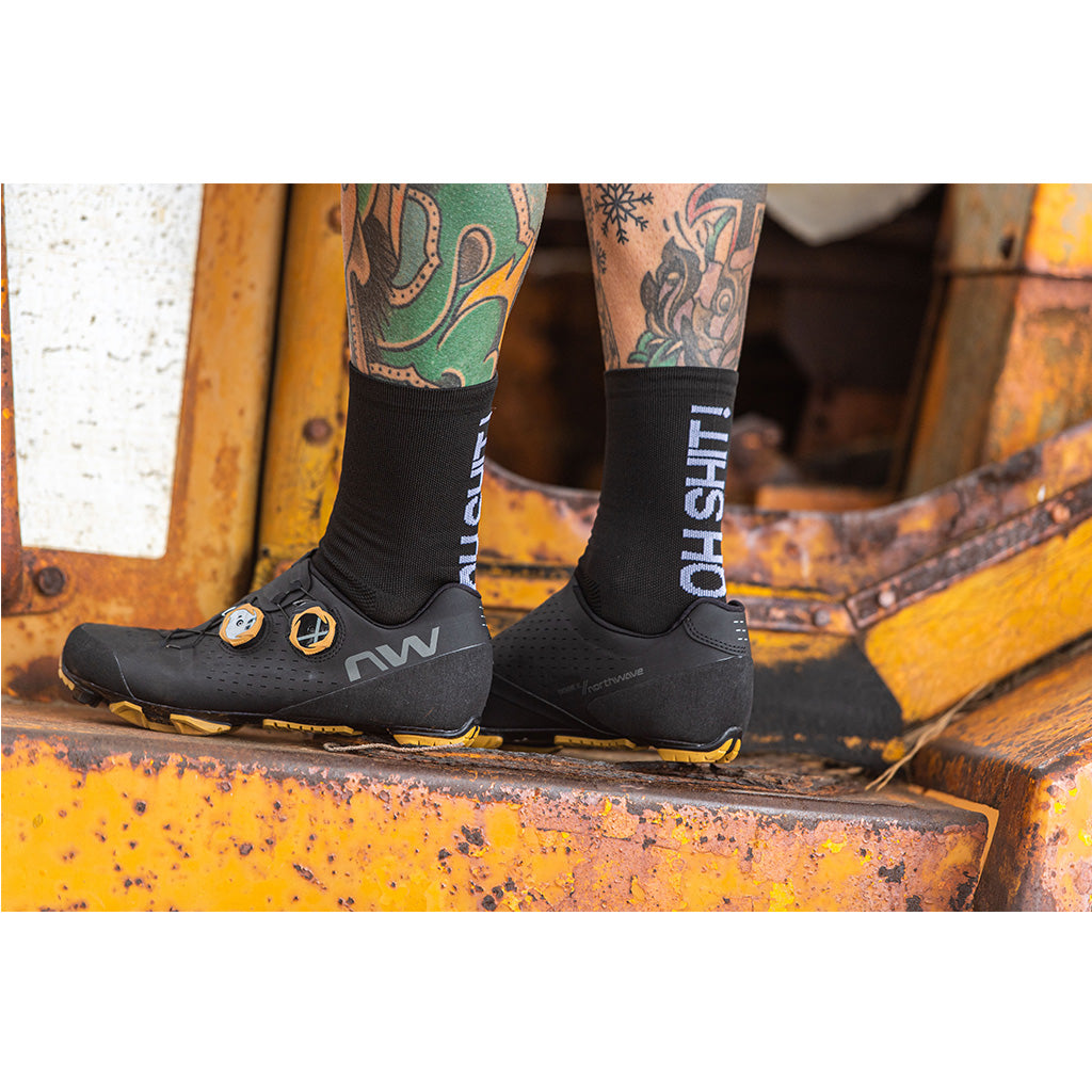 Northwave | Oh Shit Socks – Black | Performance Cycling Socks (Size L)