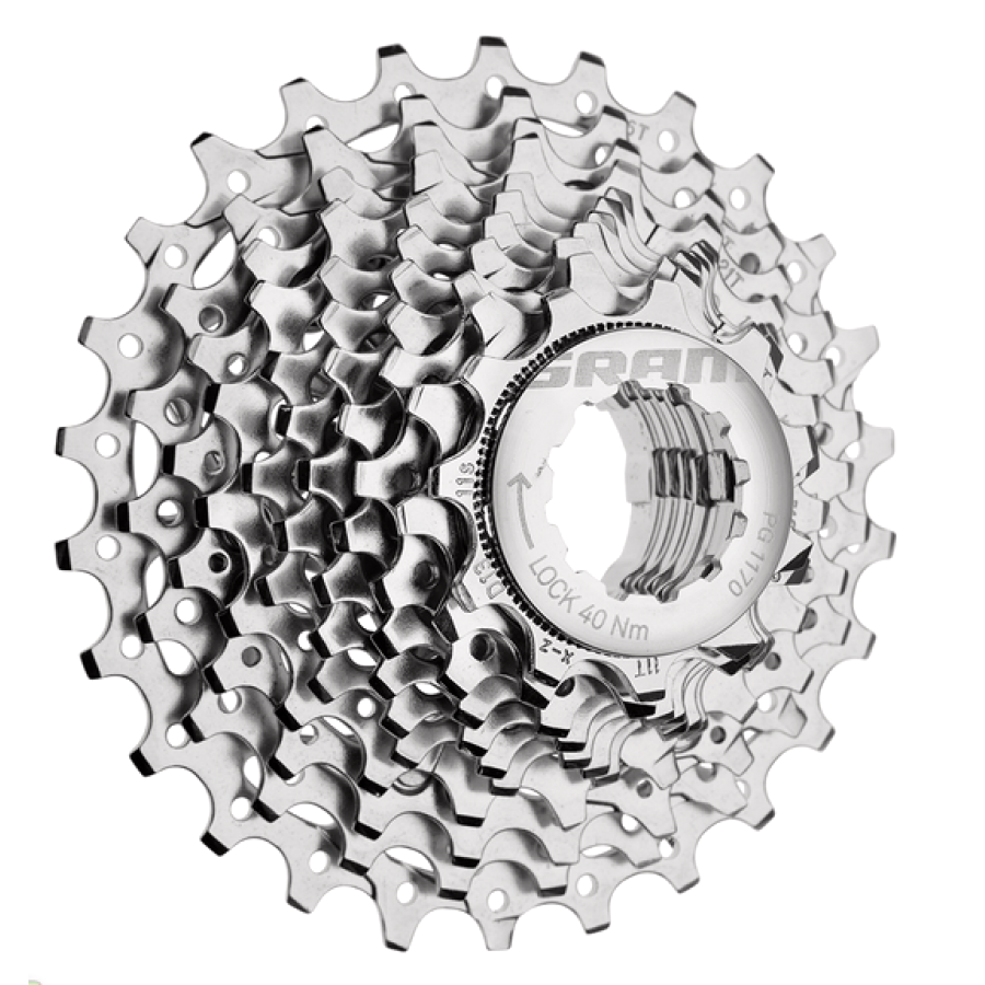 SRAM PG-1170 11 Speed Cassette 11-28T Silver - Lightweight PowerGlide Road Racing Gear | Cycling Gears Hub