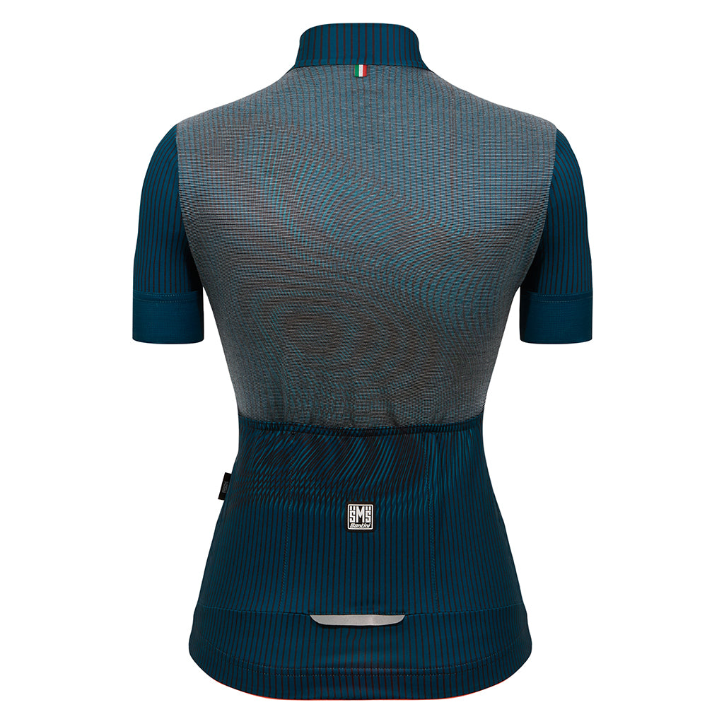 SANTINI WMN DELTA VORTEX JERSEY-TEAL FS-S