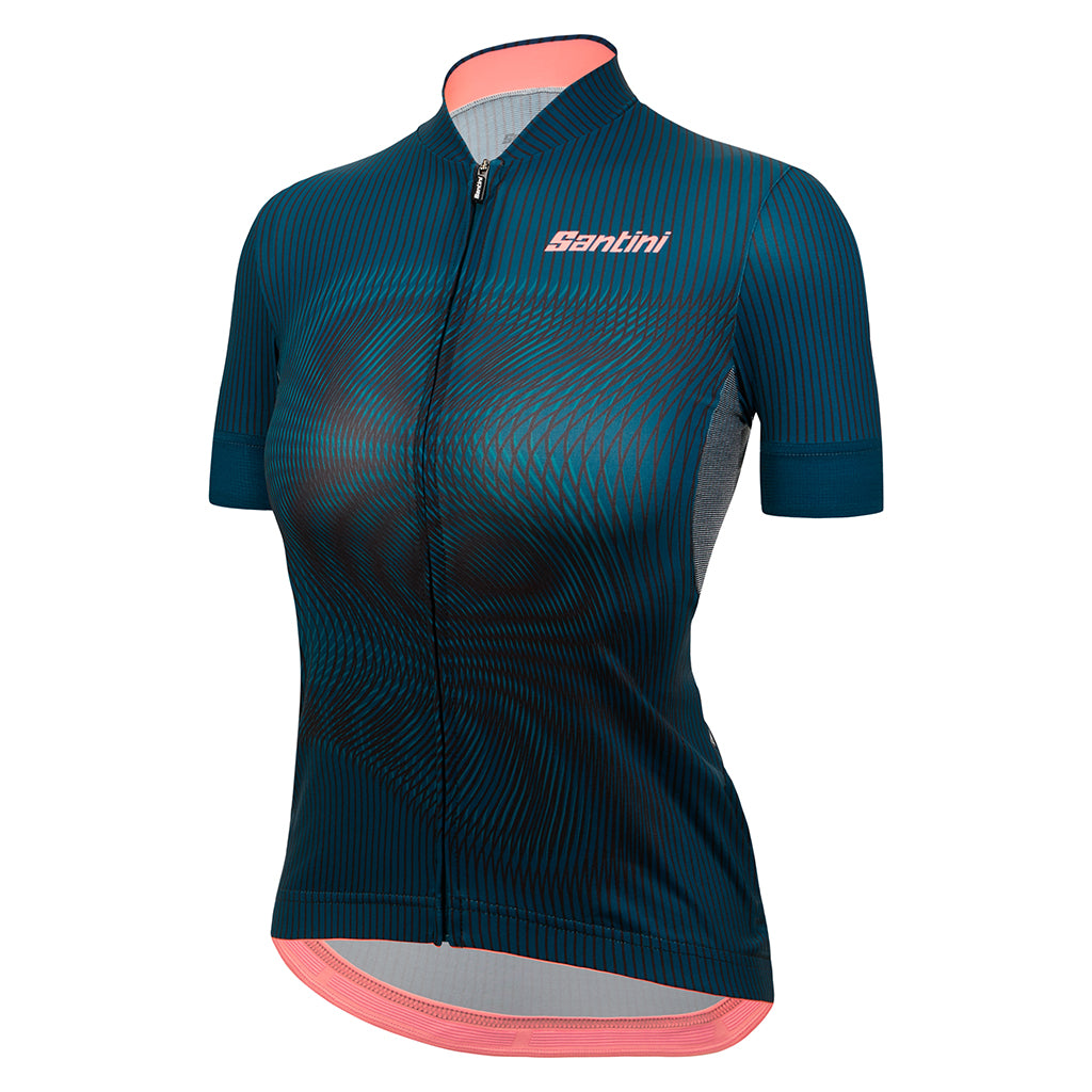 SANTINI WMN DELTA VORTEX JERSEY-TEAL FS-S