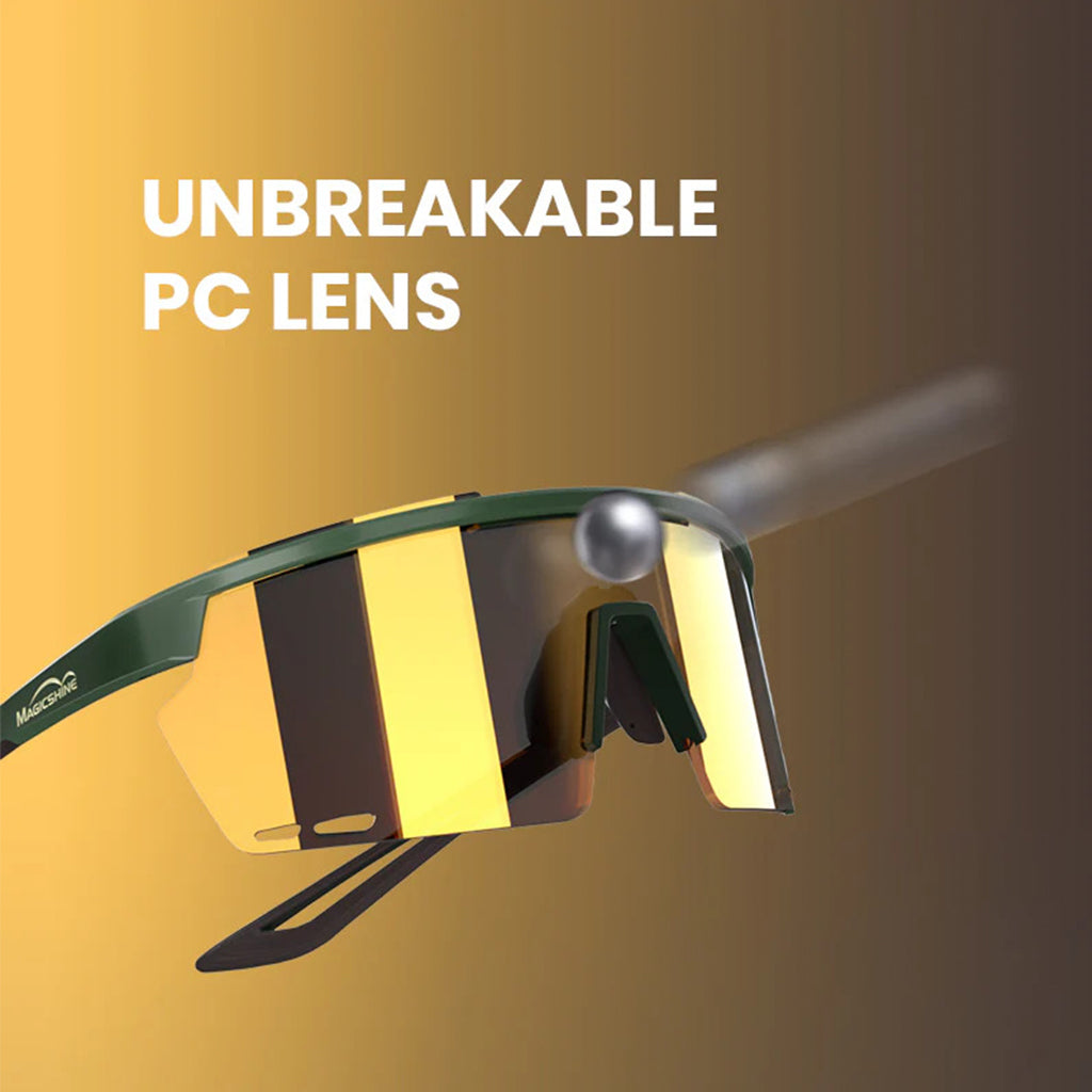 Magicshine Rouler Coated Photochromic Sports Sunglasses Green&Brown Color