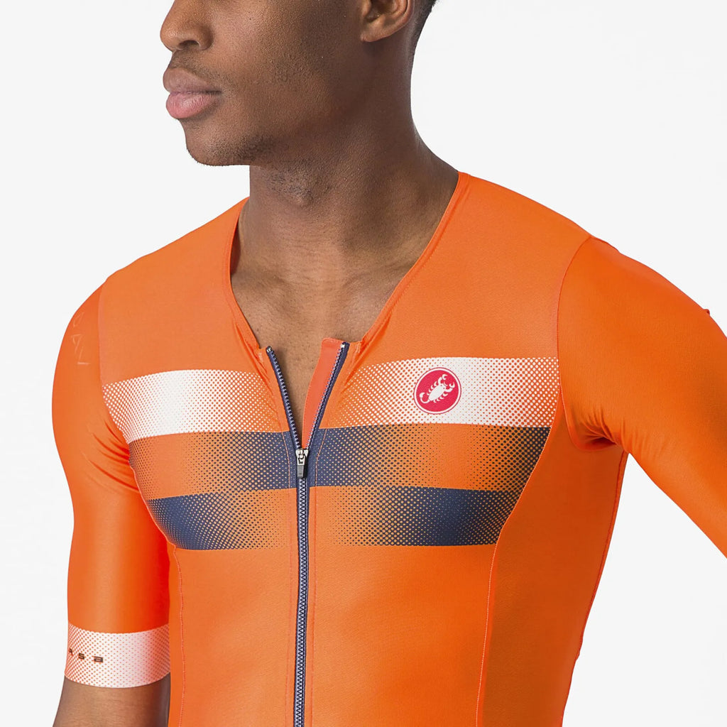 Castelli Free Sanremo 2 Aero Tri Race Suit – Brilliant Orange / Belgian Blue | Cycling Gears Hub