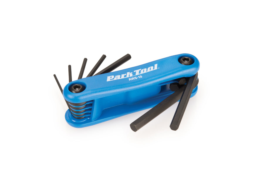Park Tool AWS-10 Fold-Up Hex Wrench Set - 7 Piece Bicycle Allen Key Set 1.5mm to 6mm for Workshop and Trail Use