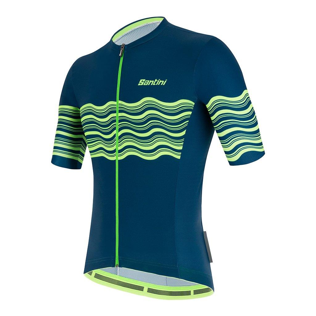 Santini Tono Profilo Mens Cycling Jersey (Fluo Green) | Cycling Gears Hub
