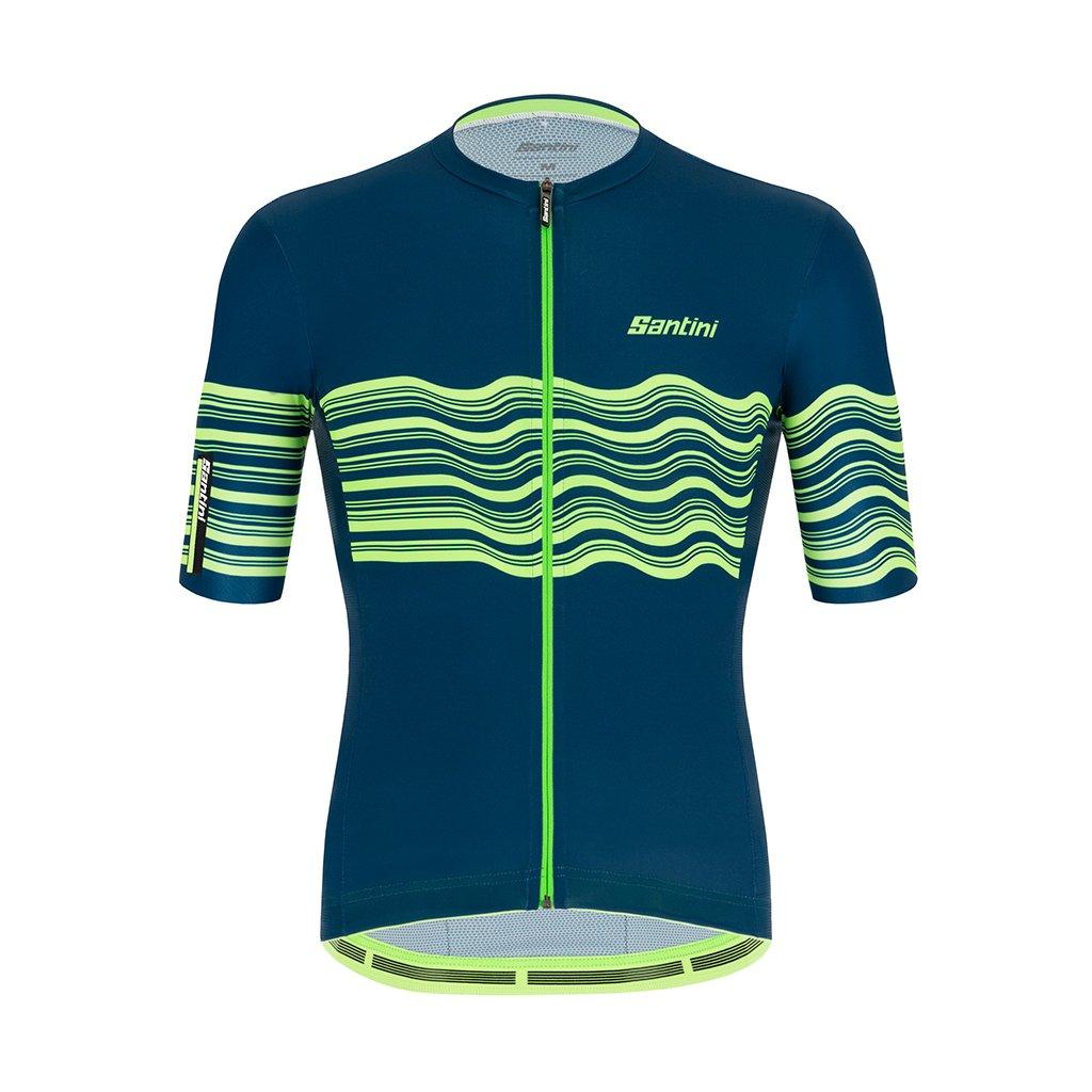 Santini Tono Profilo Mens Cycling Jersey (Fluo Green) | Cycling Gears Hub