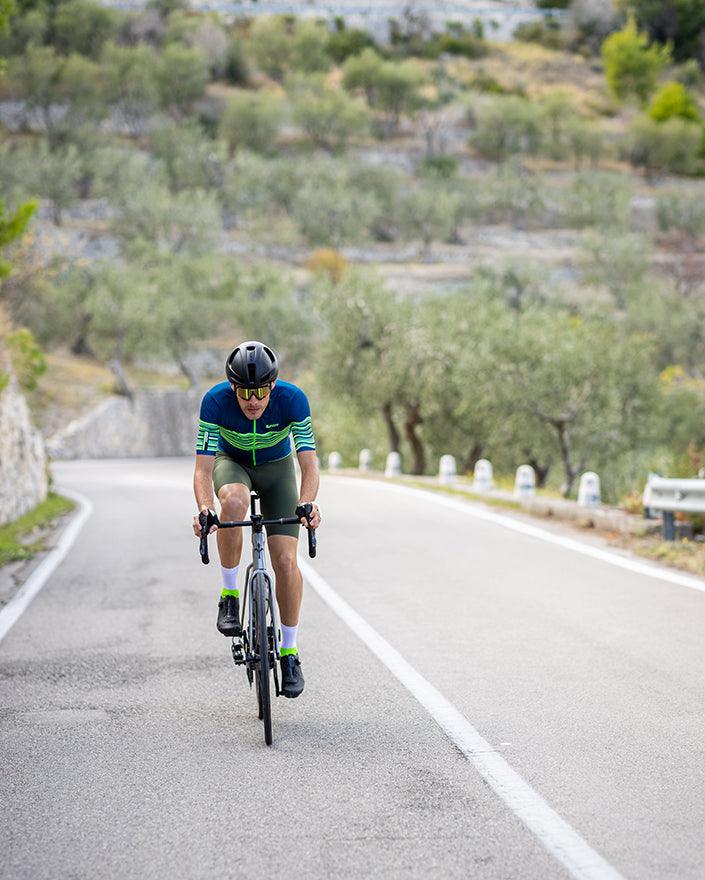 Santini Tono Profilo Mens Cycling Jersey (Fluo Green) | Cycling Gears Hub