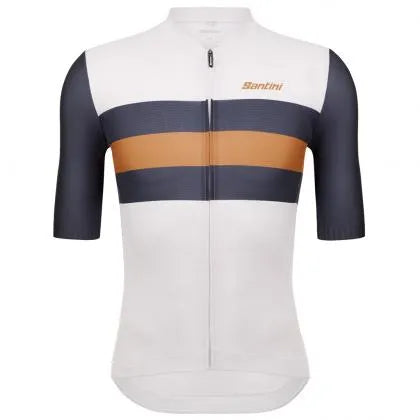 Santini Eco Sleek Bengal Unisex Cycling Jersey (White/Orange) | Cycling Gears Hub