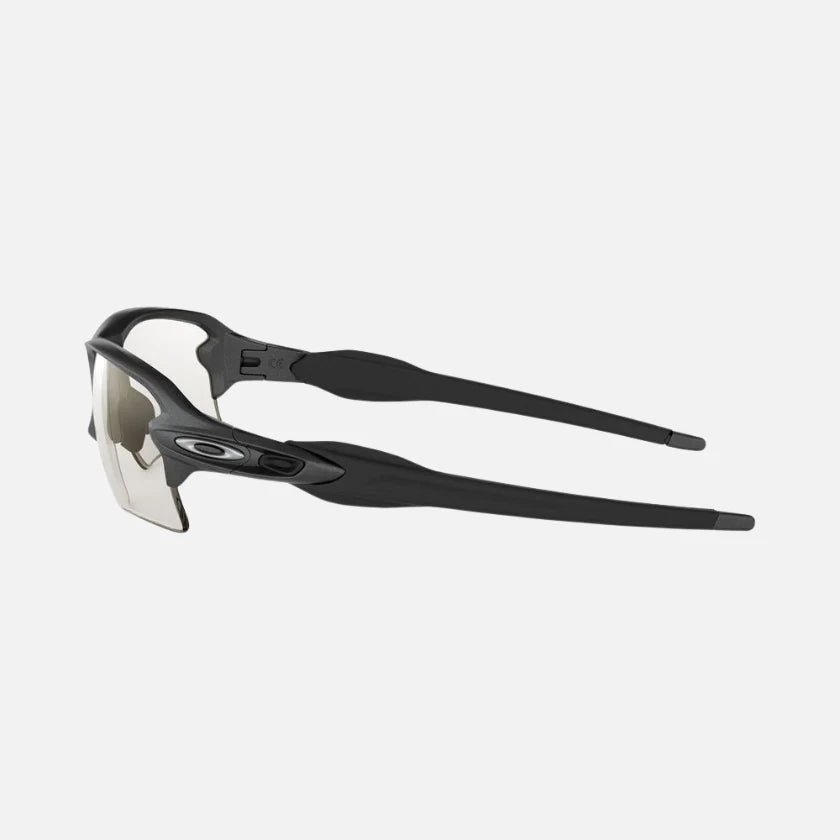 Oakley Flak 2.0 XL steel sunglasses with clear photochromic lenses