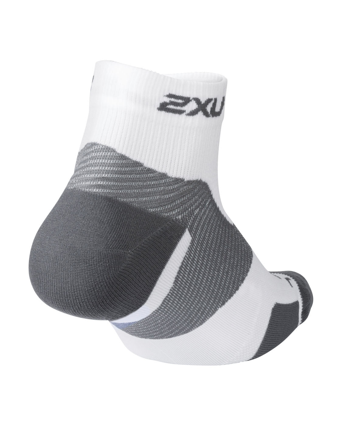 2XU UA5047E Vectr Light Cushion 1/4 Crew Unisex Running Socks (White/Grey) | Cycling Gears Hub