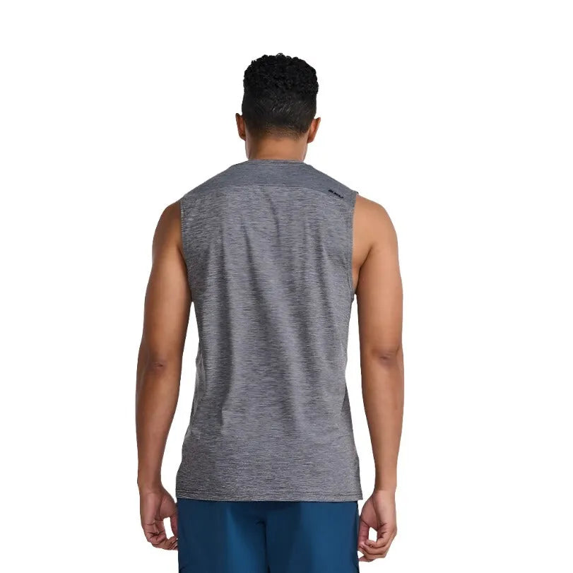 2XU MR7187A Motion Tank Harbour Men's Running T-Shirt (Mist/Black) | Cycling Gears Hub