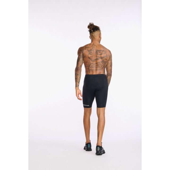 2XU MT6430B Aero 9 Inch Men's Triathlon Shorts (Black/White) | Cycling Gears Hub