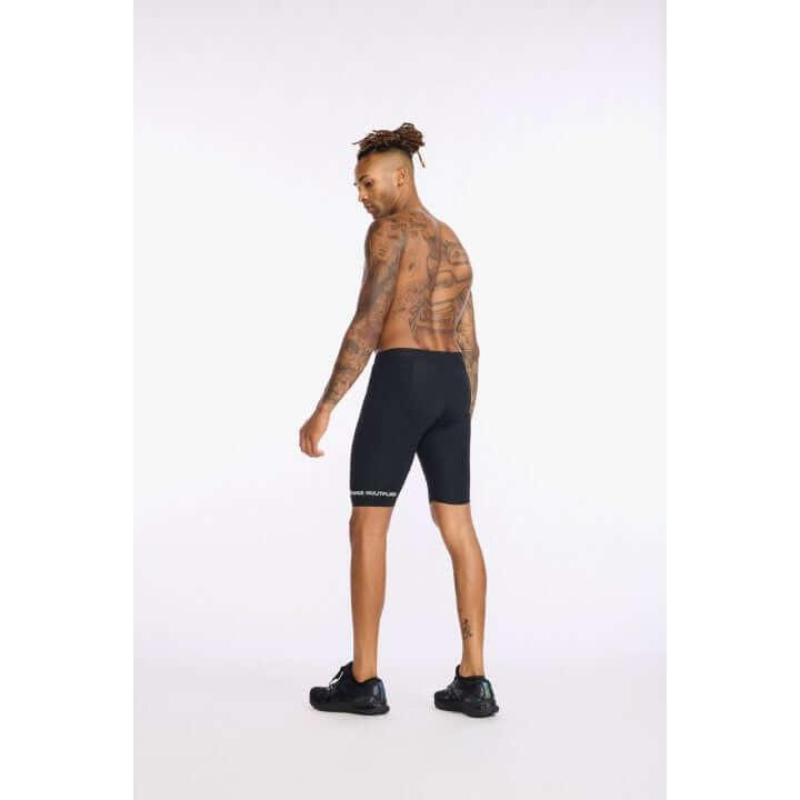 2XU MT6430B Aero 9 Inch Men's Triathlon Shorts (Black/White) | Cycling Gears Hub