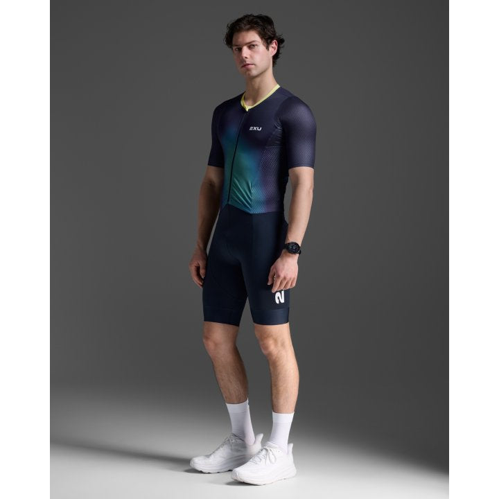 2XU MT7394D Aero Hex Men's Triathlon Suit (Midnight/Cool Matcha) | Cycling Gears Hub