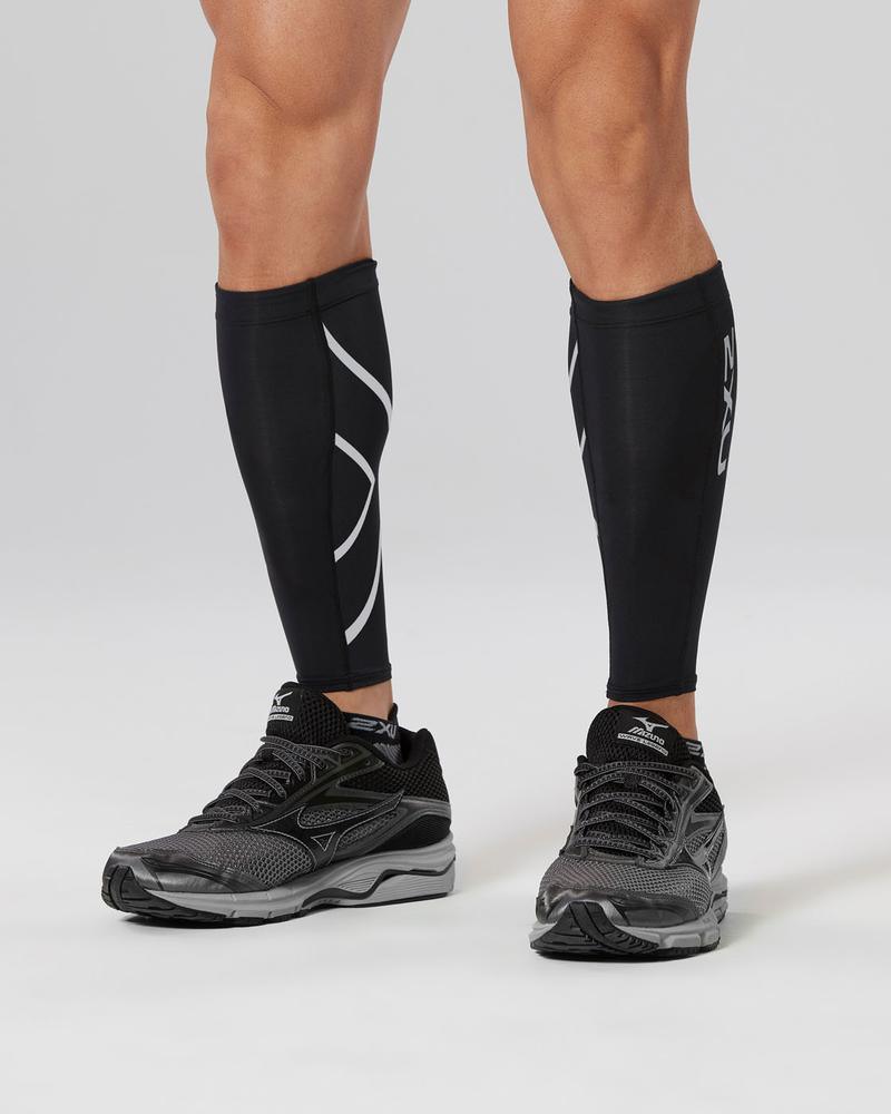 2XU UA1987B Compression Calf Guard (Black/Black) | Cycling Gears Hub