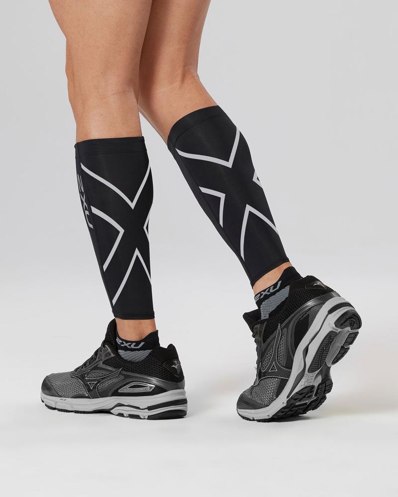 2XU UA1987B Compression Calf Guard (Black/Black) | Cycling Gears Hub