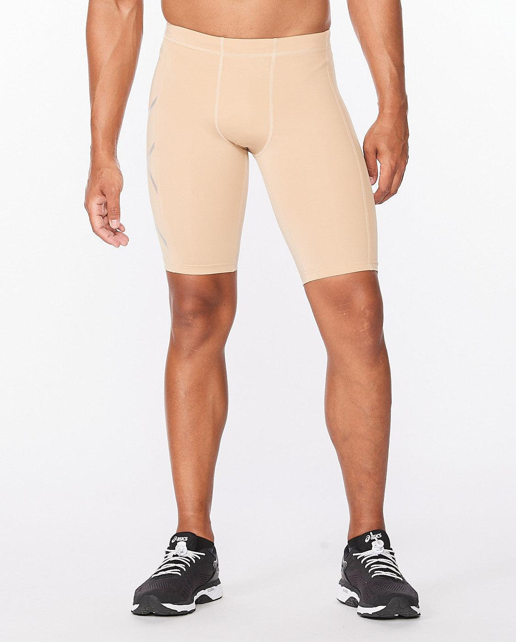 2XU MA3851B Core Men's Compression Shorts (Beige/Silver) | Cycling Gears Hub