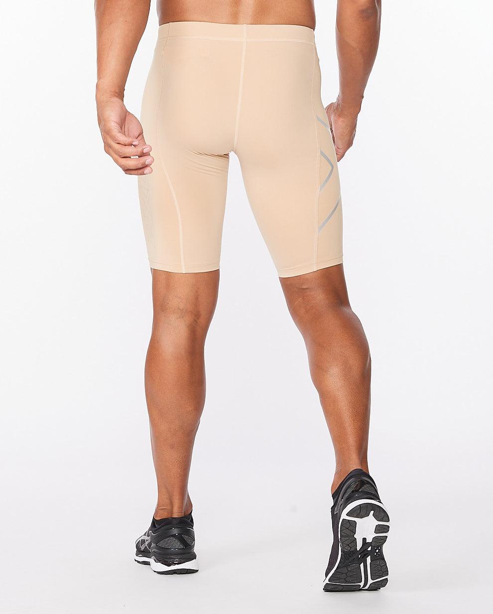 2XU MA3851B Core Men's Compression Shorts (Beige/Silver) | Cycling Gears Hub
