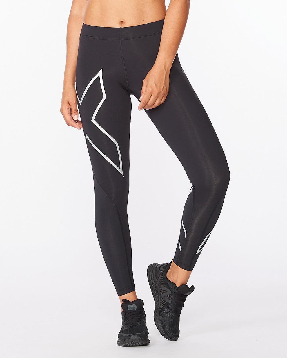 2XU WA4173B Core Women's Compression Tights (Black/Silver) | Cycling Gears Hub