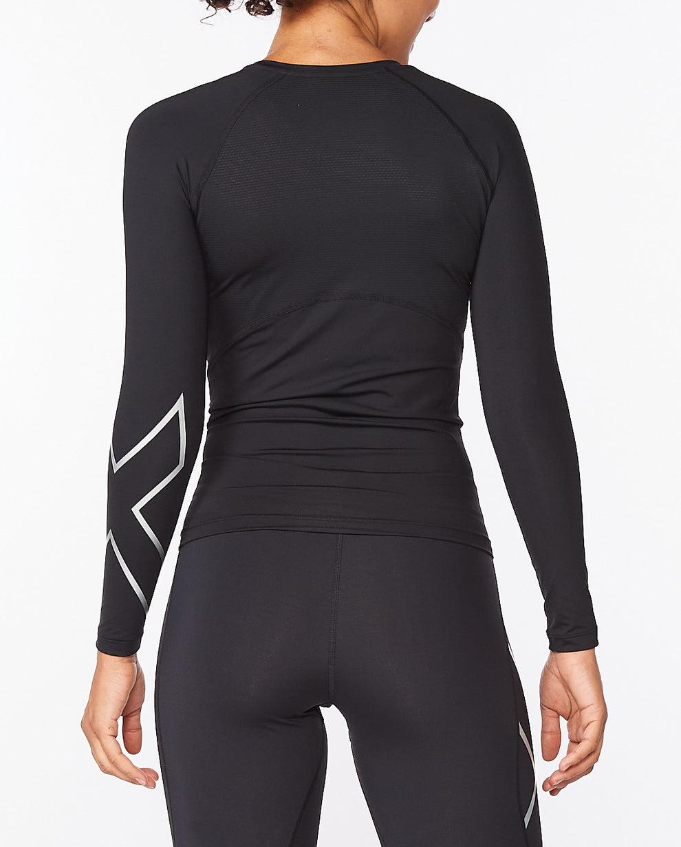 2XU WA6401A Core Long Sleeve Women's Compression Top (Black/Silver) | Cycling Gears Hub