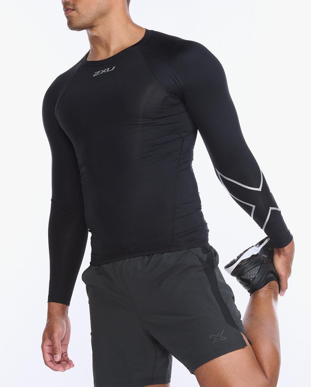 2XU MA6398A Core Long Sleeve Men's Compression Top (Black/Silver) | Cycling Gears Hub
