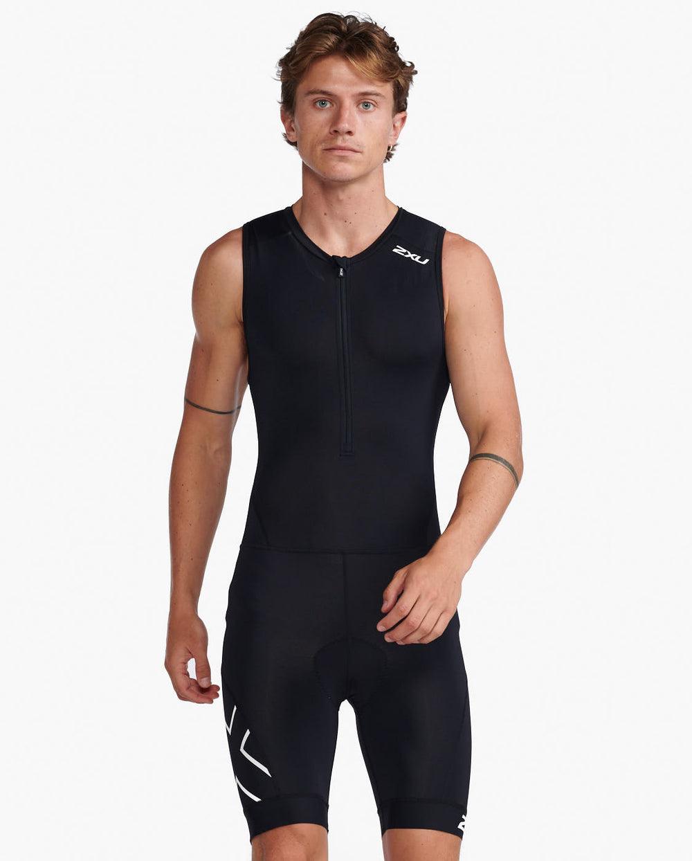 2XU MT6437D Core Men's Triathlon Suit (Black/White) | Cycling Gears Hub