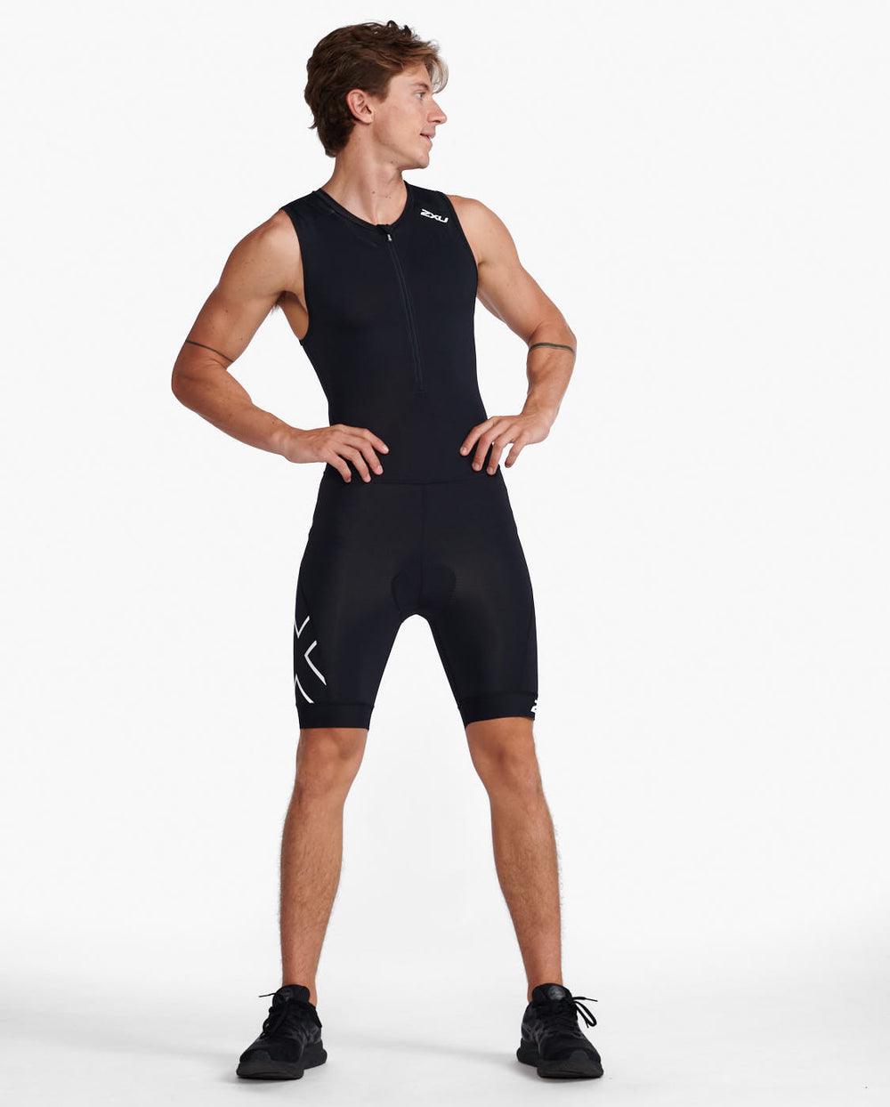 2XU MT6437D Core Men's Triathlon Suit (Black/White) | Cycling Gears Hub