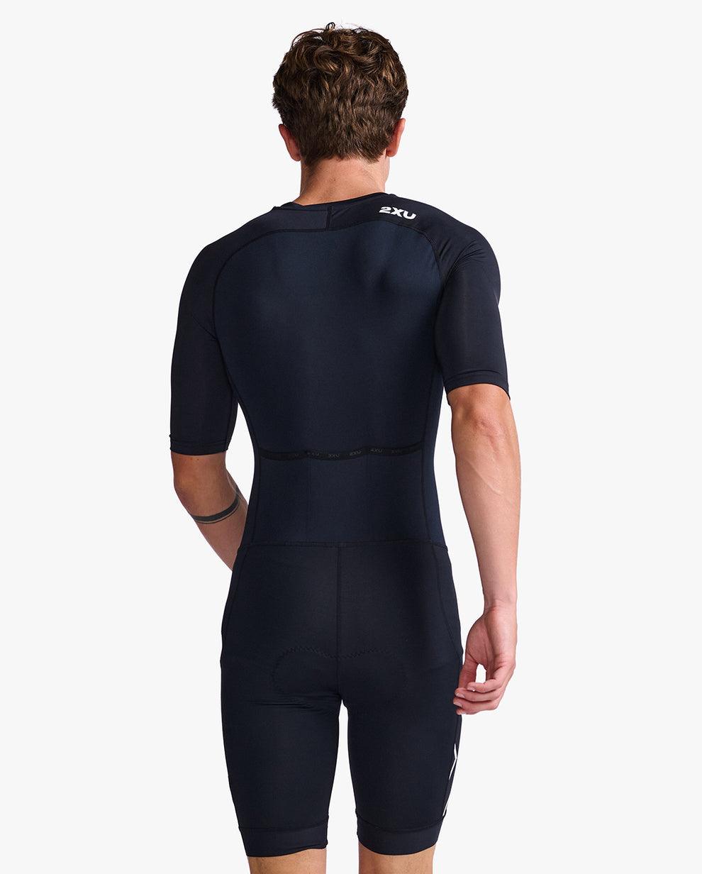 2XU MT7043D Core Sleeved Men's Triathlon Suit (Black/White) | Cycling Gears Hub