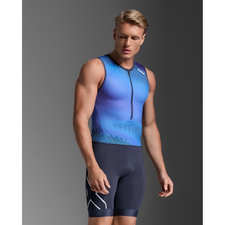 2XU MT7398D Core Men's Triathlon Suit (Azure Blue/Midnight) | Cycling Gears Hub