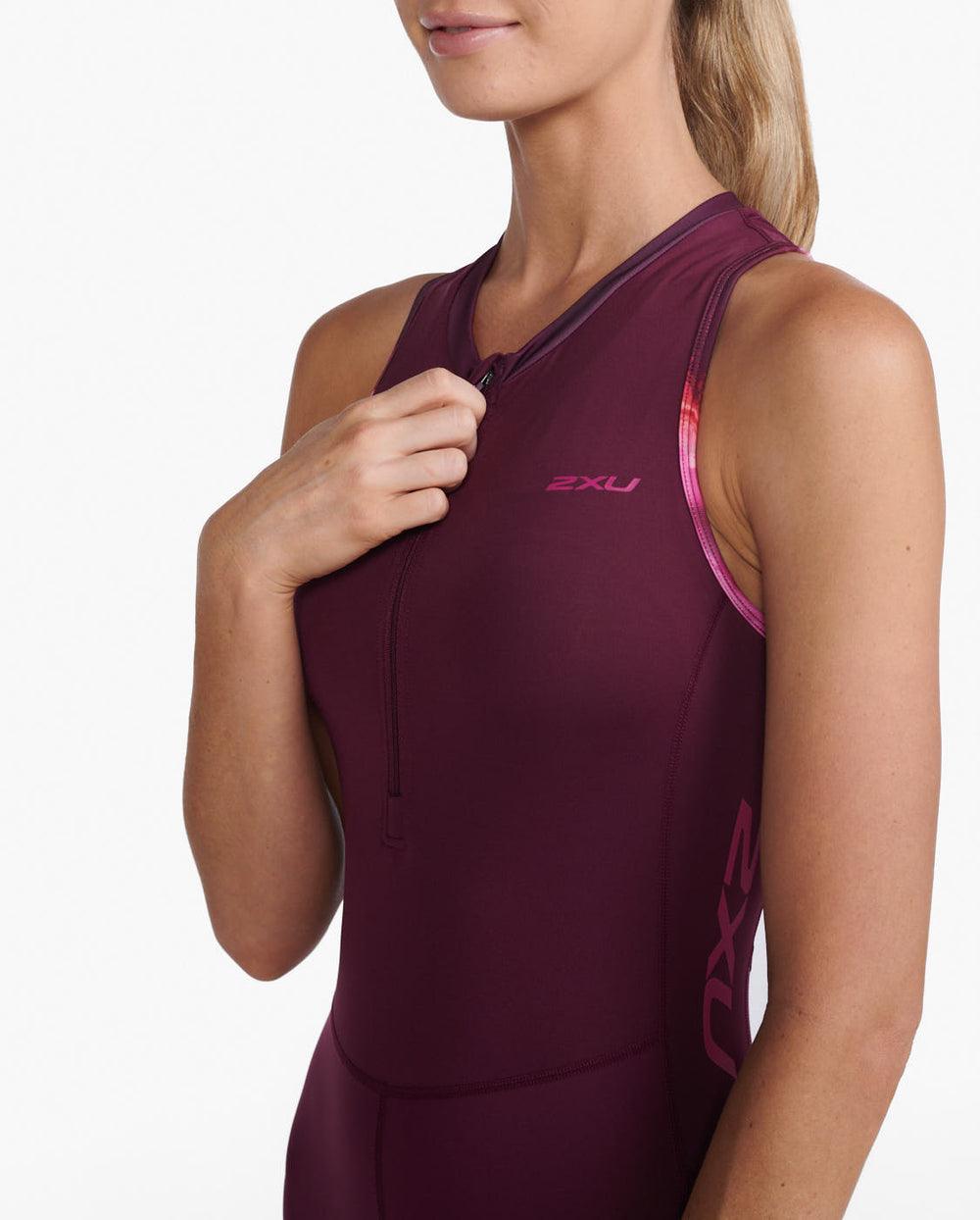 2XU Wt6440D Core Women's Triathlon Suit (Mulberry/Festival) | Cycling Gears Hub