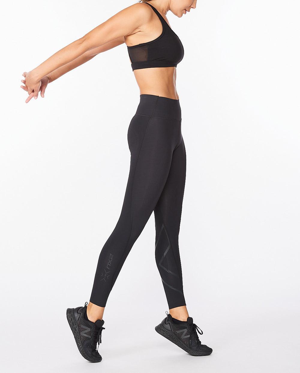 2XU WA5367B Mid-Rise Women's Compression Tights (Black/Nero) | Cycling Gears Hub
