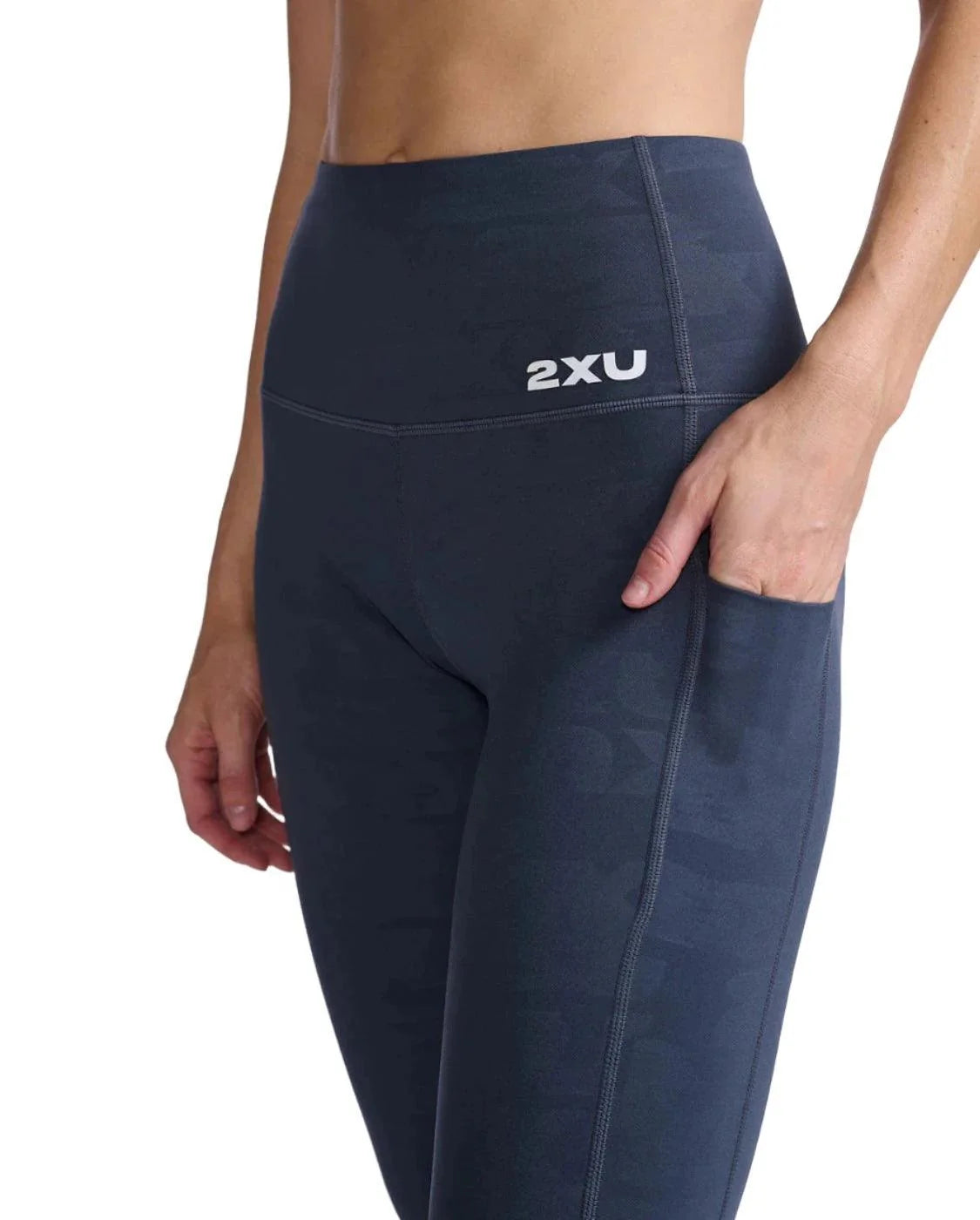 2XU WA7000B Form Lineup Hi-Rise Women's Compression Tights (Grain Monogram) | Cycling Gears Hub