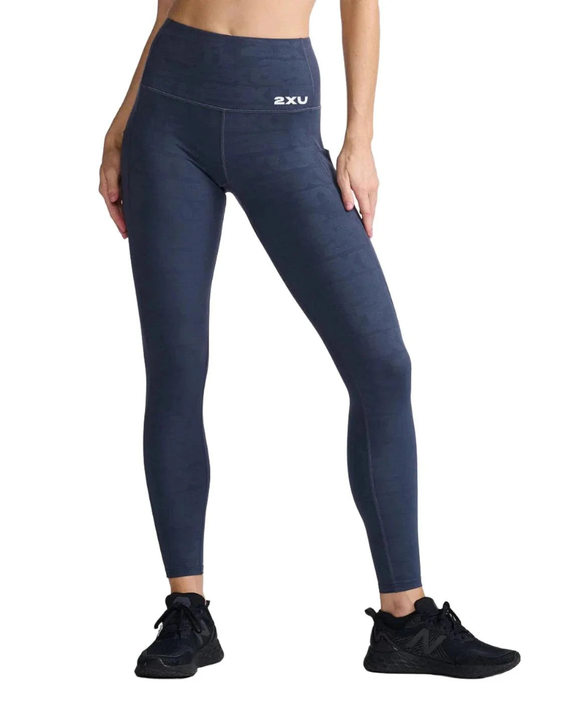 2XU WA7000B Form Lineup Hi-Rise Women's Compression Tights (Grain Monogram) | Cycling Gears Hub