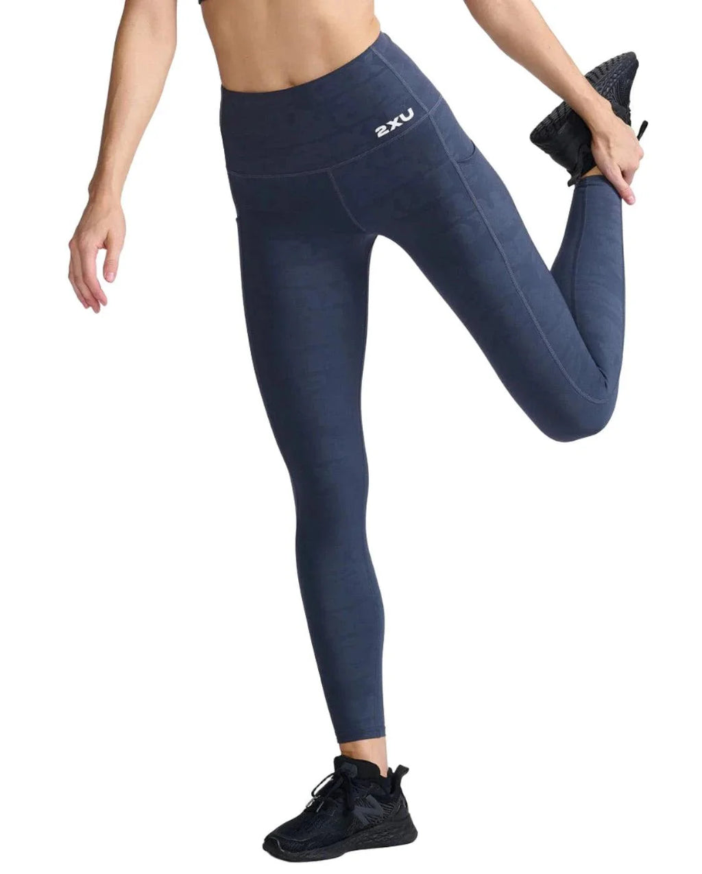 2XU WA7000B Form Lineup Hi-Rise Women's Compression Tights (Grain Monogram) | Cycling Gears Hub