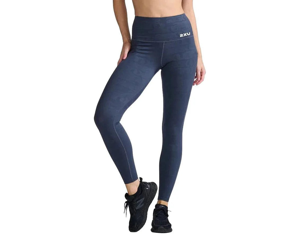 2XU WA7000B Form Lineup Hi-Rise Women's Compression Tights (Grain Monogram) | Cycling Gears Hub