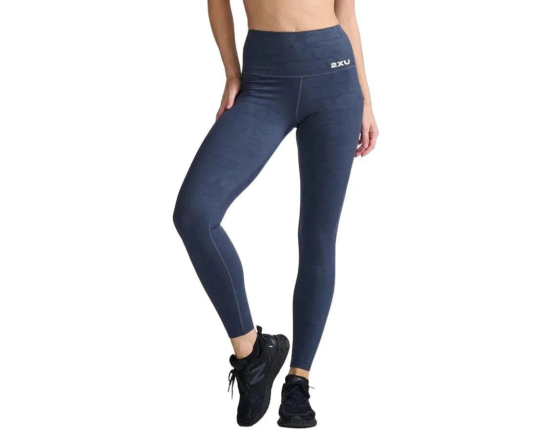 2XU WA7000B Form Lineup Hi-Rise Women's Compression Tights (Grain Monogram) | Cycling Gears Hub