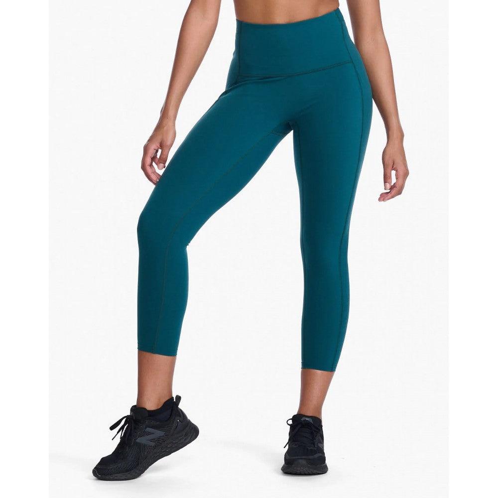 2XU WA6908B Form Stash Hi-Rise Compression 7/8 Women's Tights (Deep Jade) | Cycling Gears Hub