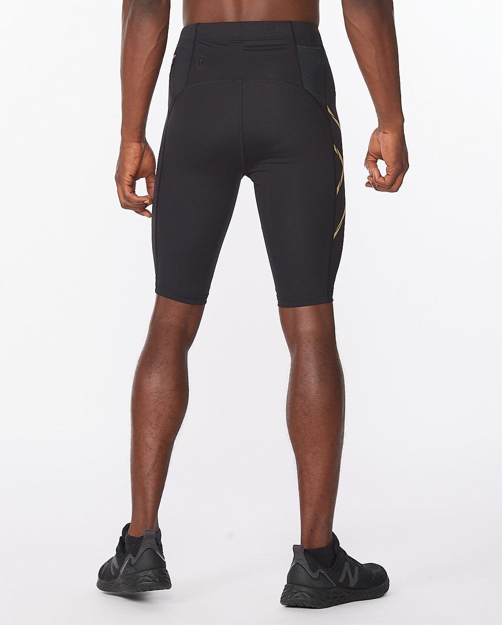 2XU MA5331B Light Speed Men's Compression Shorts (Black/Gold Reflective) | Cycling Gears Hub
