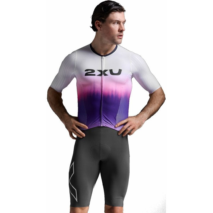 2XU MT7393D Light Speed React Men's Triathlon Suit (White/Turbulence) | Cycling Gears Hub