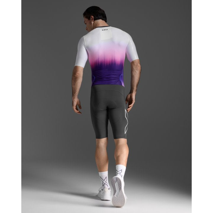 2XU MT7393D Light Speed React Men's Triathlon Suit (White/Turbulence) | Cycling Gears Hub